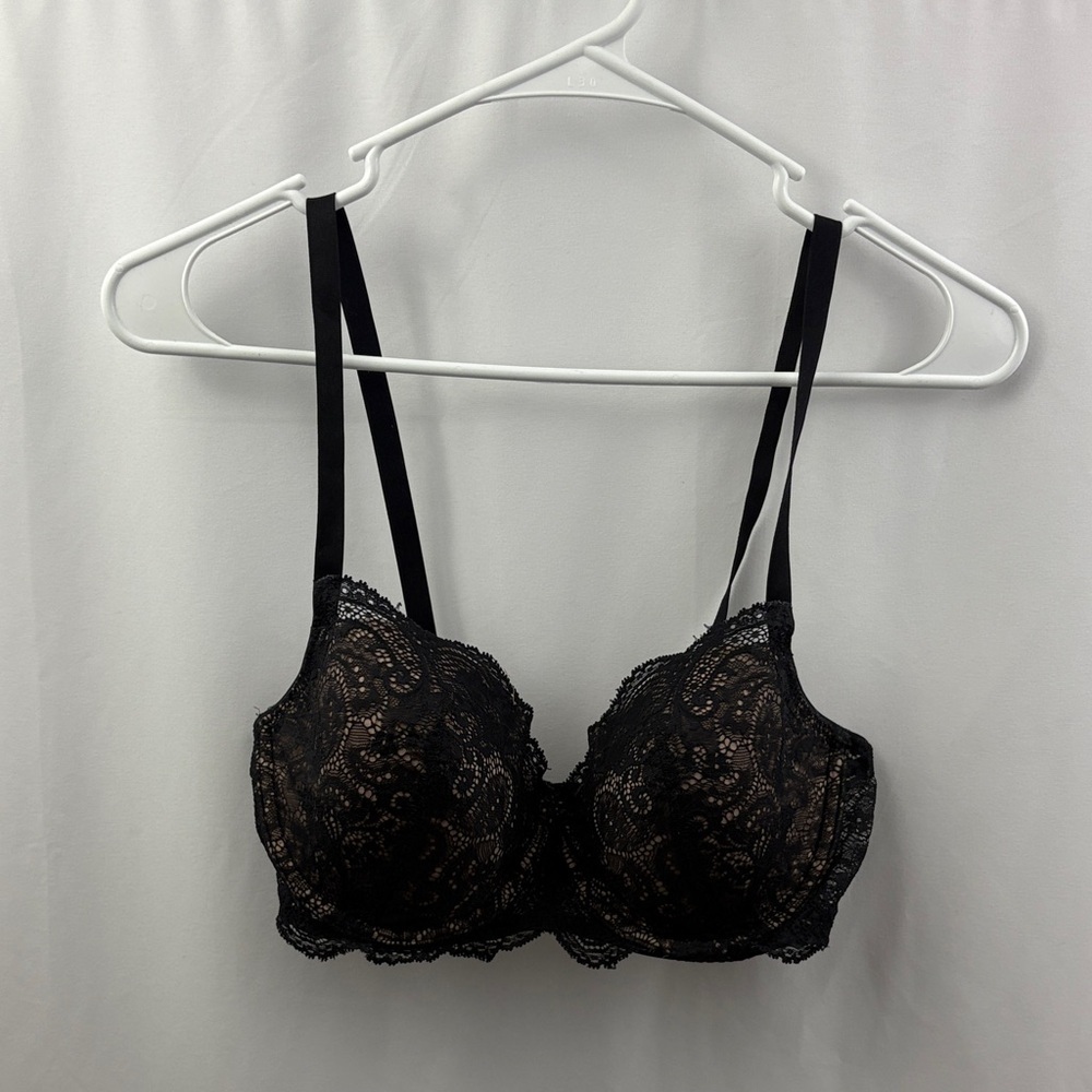ThirdLove Lace Balconette Bra 32E 1/2 Black Nude